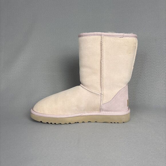 New Womens UGG Boots Sz 9 Classic Short Pink Shell Seashell Suede Wool Sold Out - Picture 8 of 16